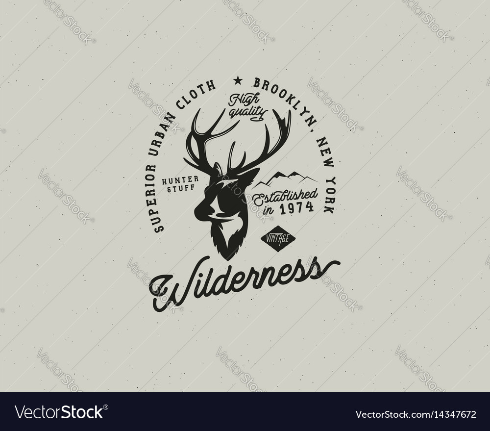 Hand drawn vintage camping badge and hiking label Vector Image