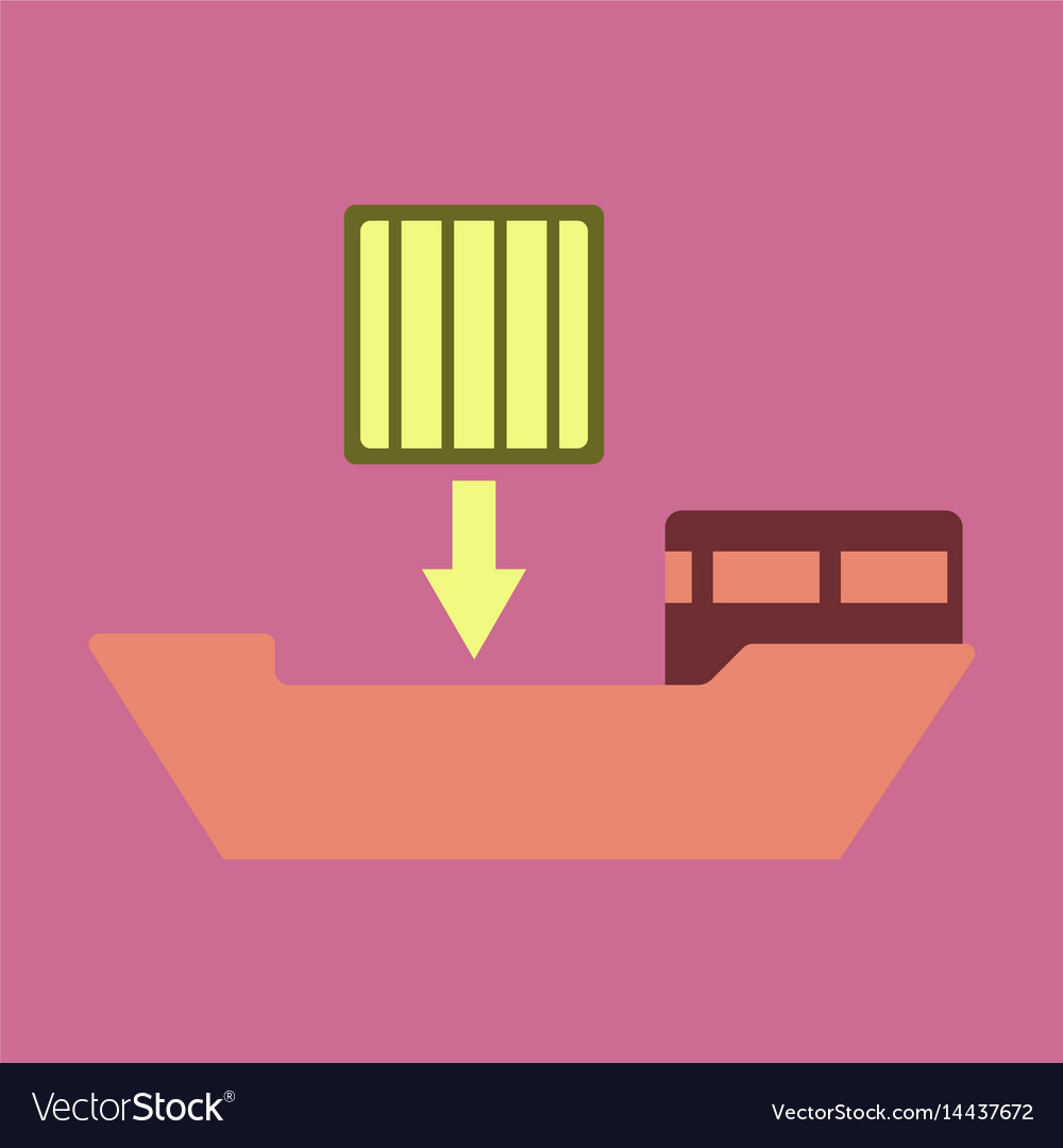 Icon in flat design container loading