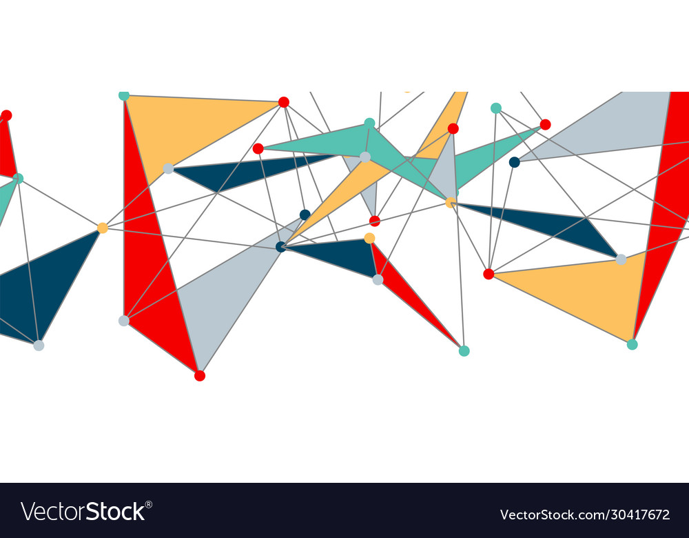 Line points connections triangular technology Vector Image Line points connections triangular technology