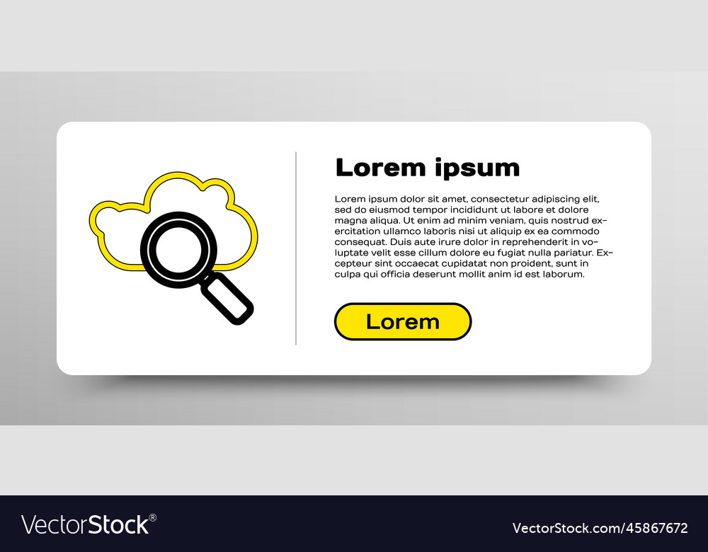 Line search cloud computing icon isolated on white vector image Line search cloud computing icon isolated on white