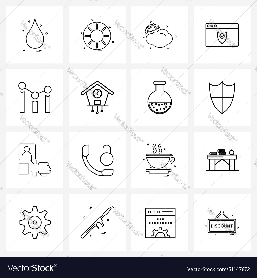 Set 16 simple line icons for web and print