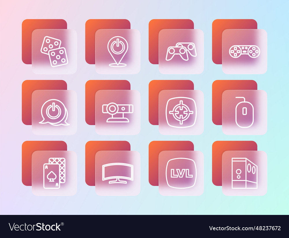 Set line game controller or joystick computer vector image Set line game controller or joystick computer