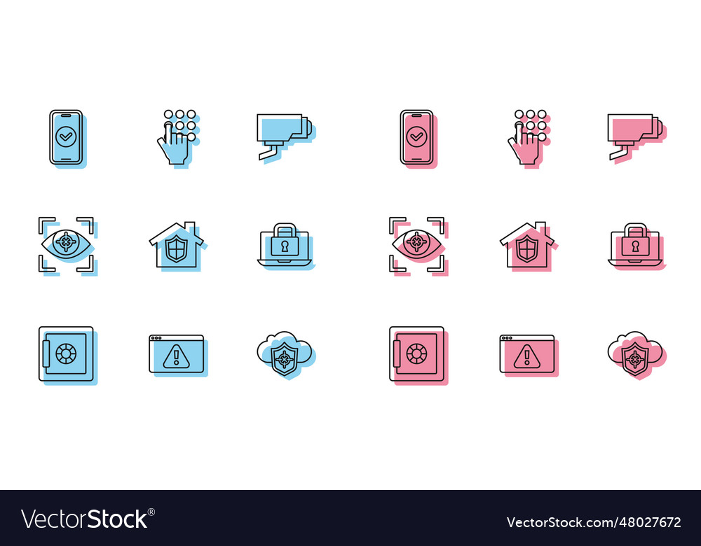Set line safe browser with exclamation mark vector image Set line safe browser with exclamation mark