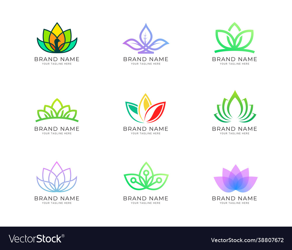 Simple and beautiful lotus colorful logo vector image Simple and beautiful lotus colorful logo