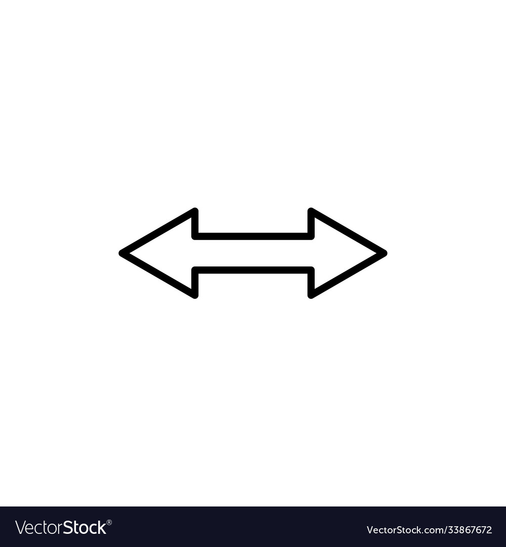 Two-way arrows line icon design template vector image Two-way arrows line icon design template