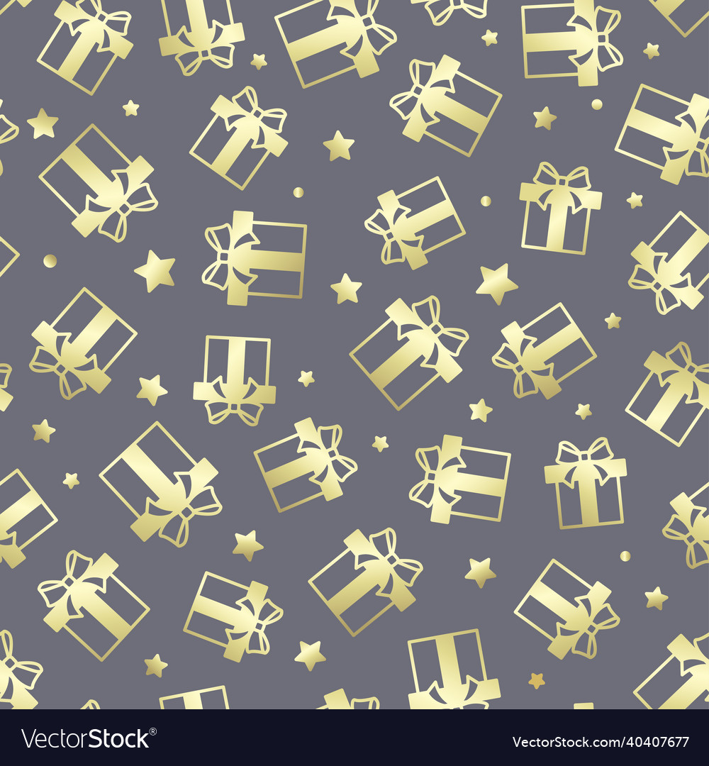 A golden seamless new year pattern