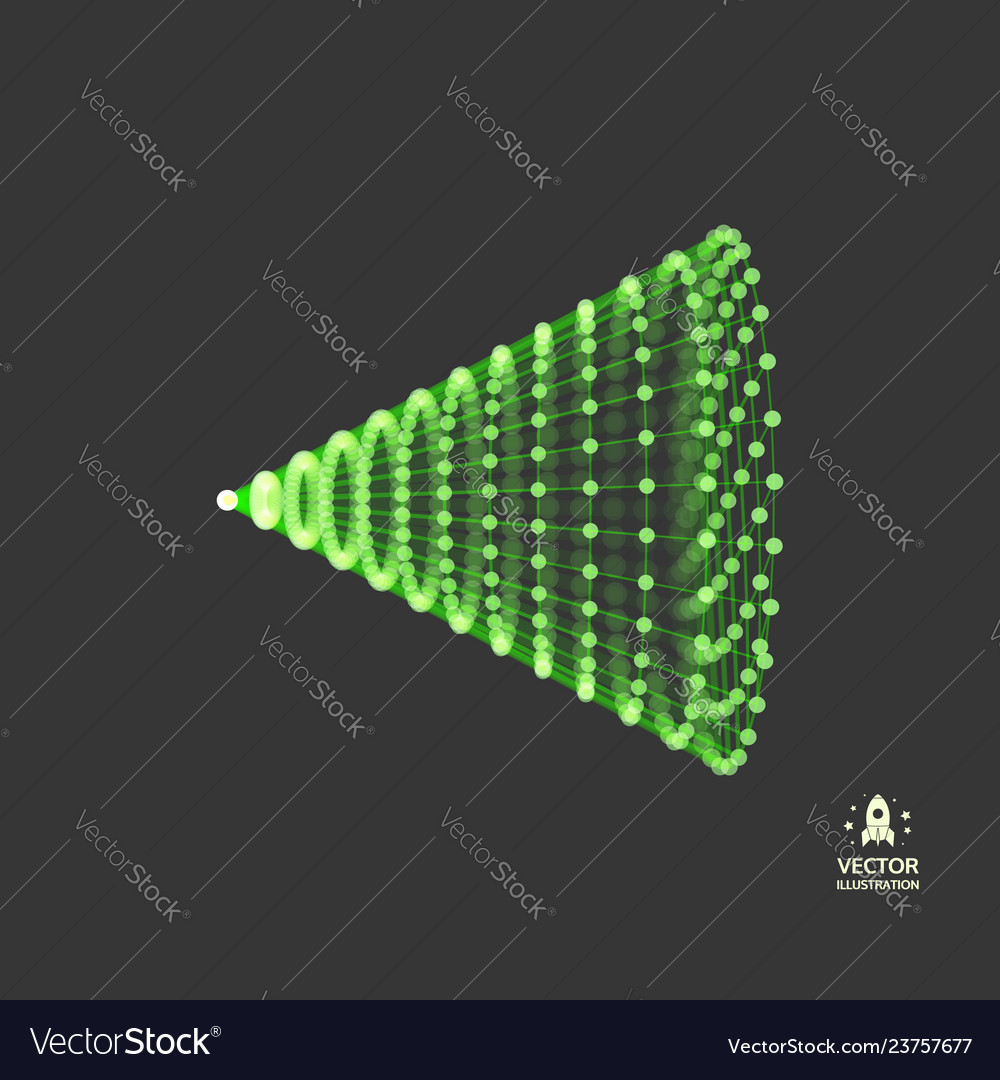 Abstract 3D Cone with Network