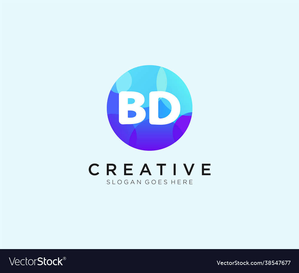 Bd initial logo with colorful circle template