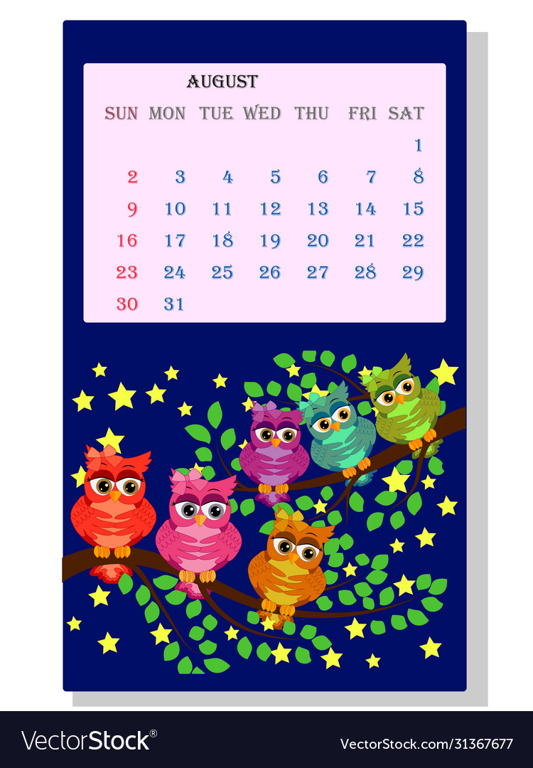 Calendar 2021 cute with funny cartoon