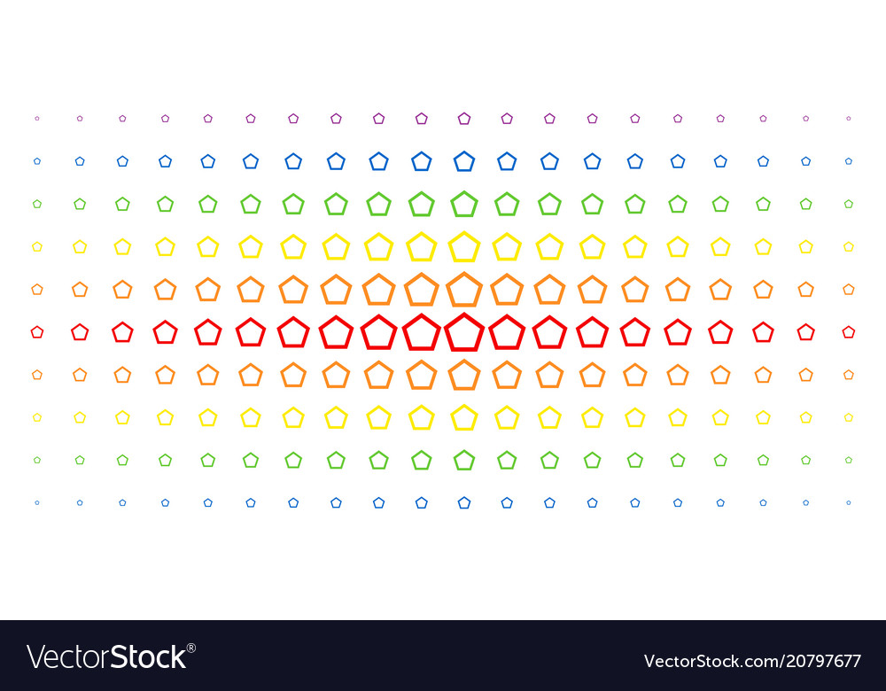 Contour pentagon spectrum halftone pattern Vector Image Contour pentagon spectrum halftone pattern
