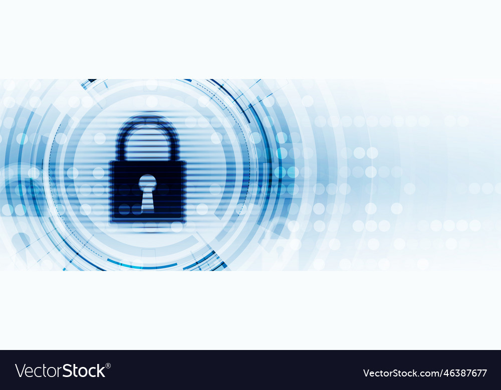 Cybersecurity and information or network vector image Cybersecurity and information or network