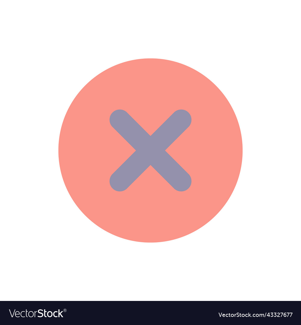 Delete button flat color ui icon vector image Delete button flat color ui icon