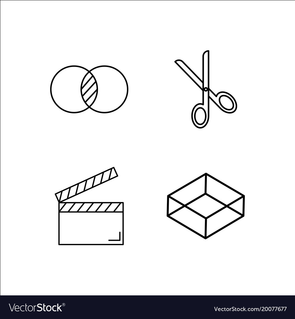 Design and studio simple linear icon setsimple