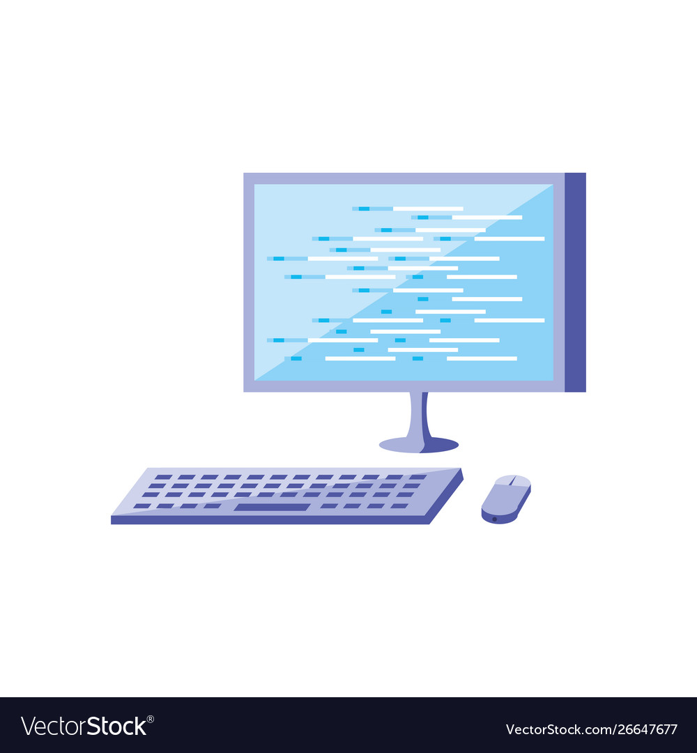 Desktop computer device isolated icon