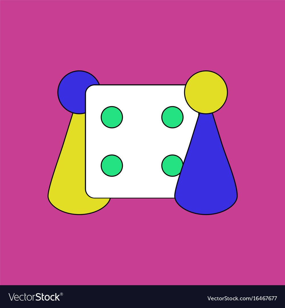 Flat icon design collection board game and dice