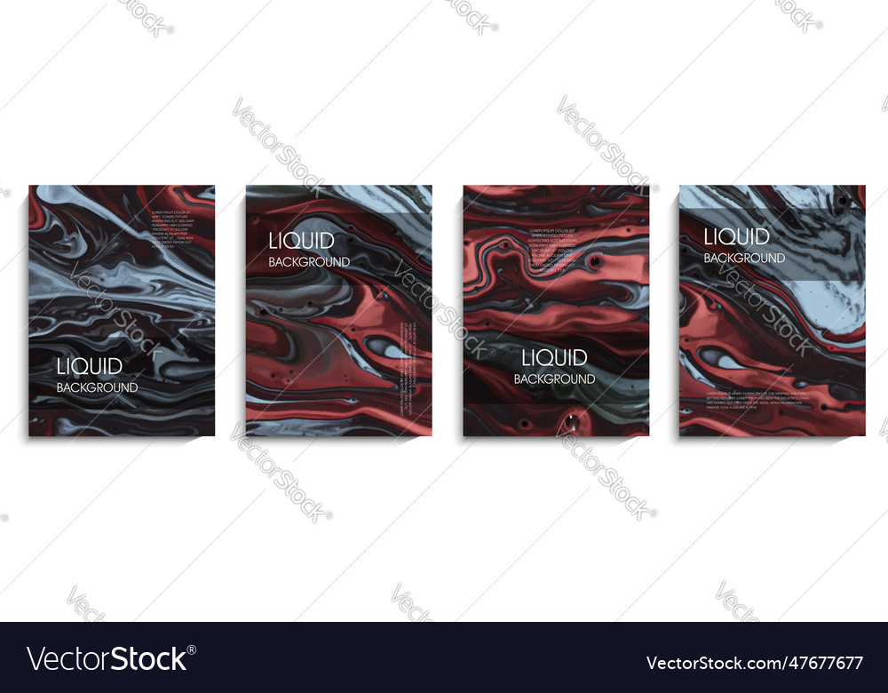Fluid background in gray and red color vector image Fluid background in gray and red color