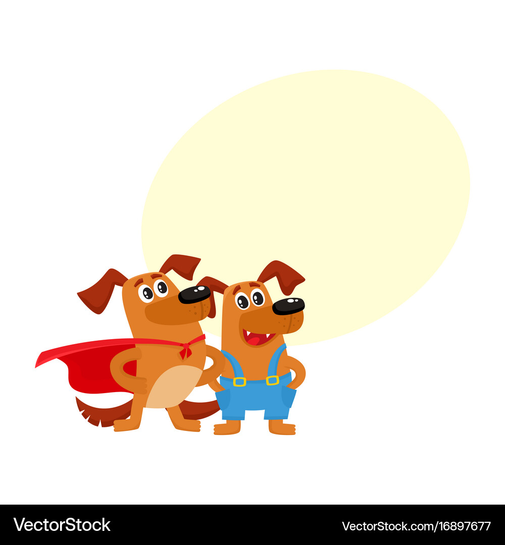 Greeting Card Banner Template With Dog Characters Vector Image