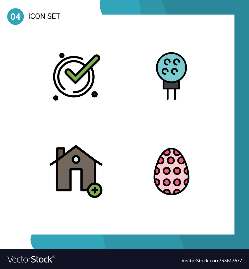 Mobile interface filledline flat color set 4