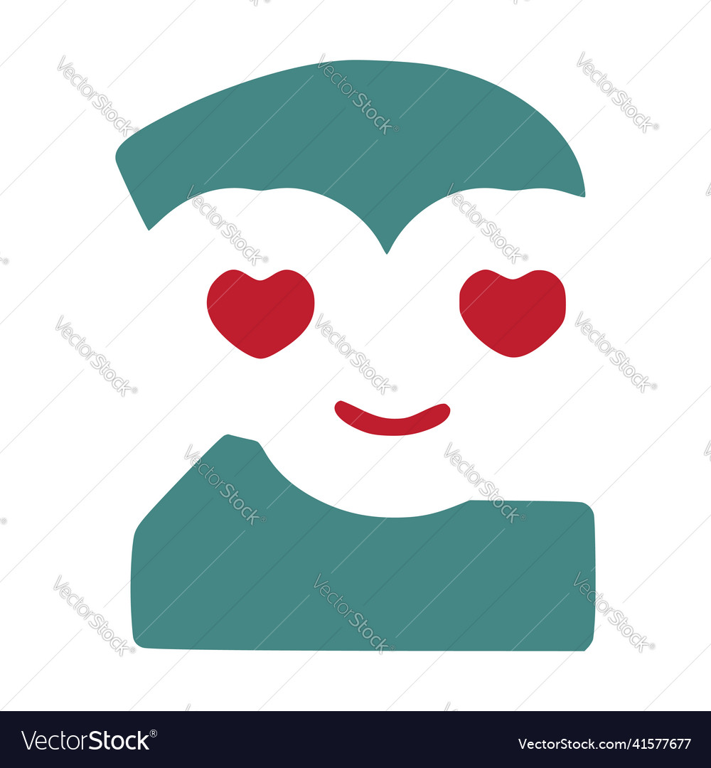 Number 2 in love cute smiley doodle style vector image Number 2 in love cute smiley doodle style