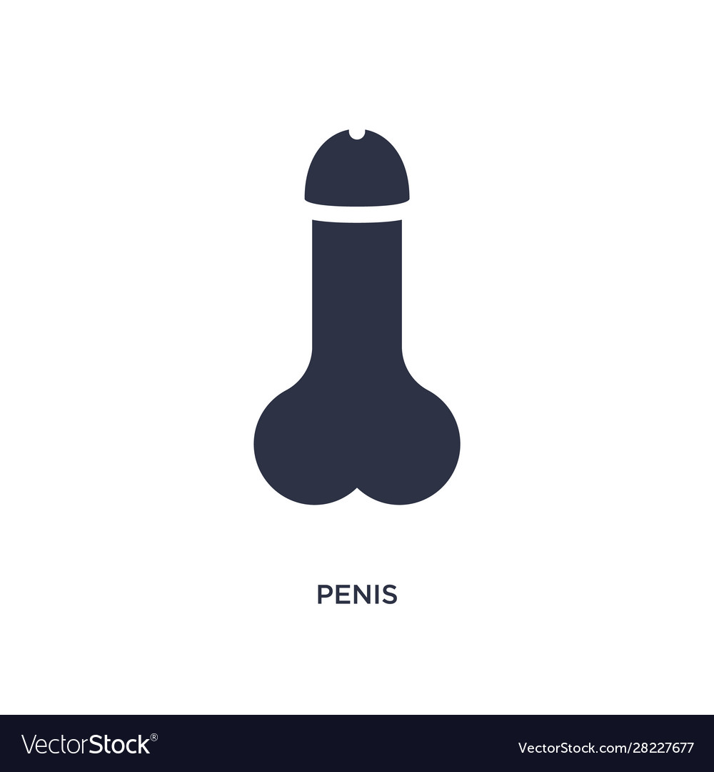 Penis-Symbol auf weißem Hintergrund einfaches Element