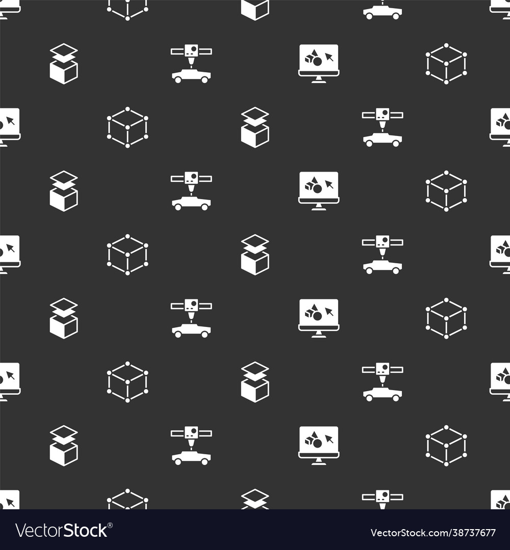 Set 3d printer software isometric cube layers vector image Set 3d printer software isometric cube layers