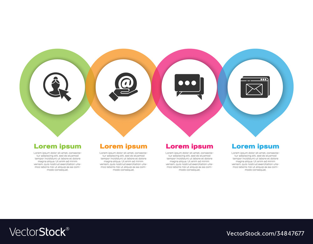 Set create account screen mail and e-mail in hand vector image Set create account screen mail and e-mail in hand