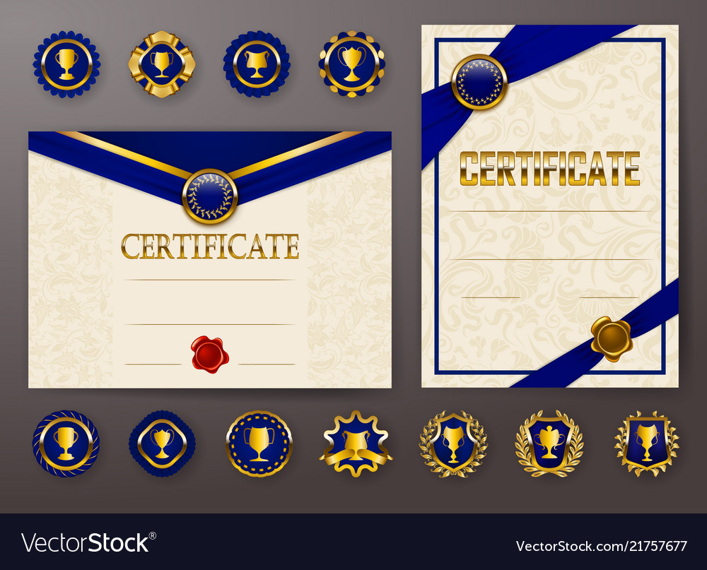 Set elegant templates certificate diploma Vector Image