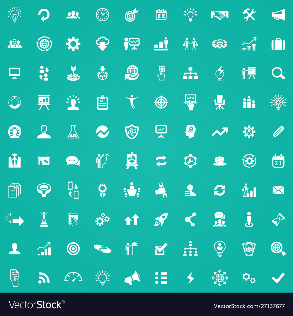 Solution 100 icons universal set for web and ui
