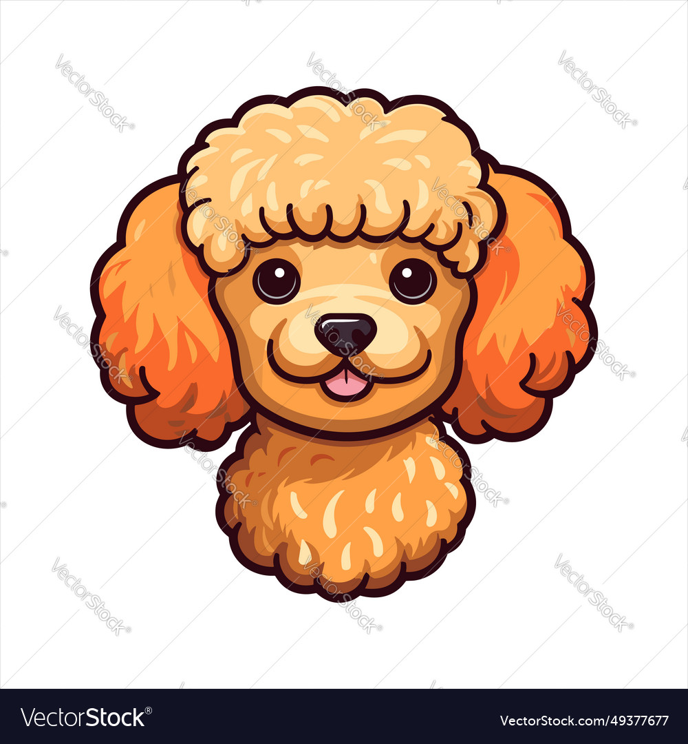 Toy Poodle Dog Breed Cute Cartoon Kawaii Vector Image