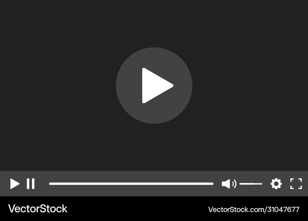 Video Player Vector Graphics Video player isolated design element flat player Vector Image