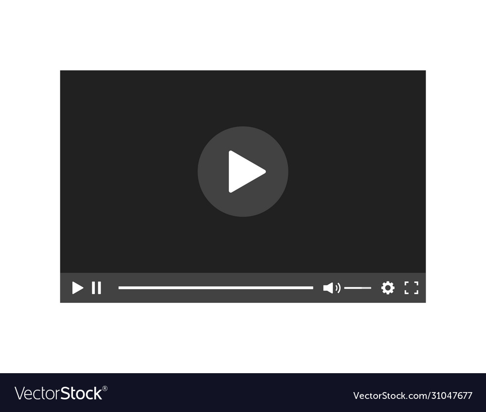 Video player isolated design element flat