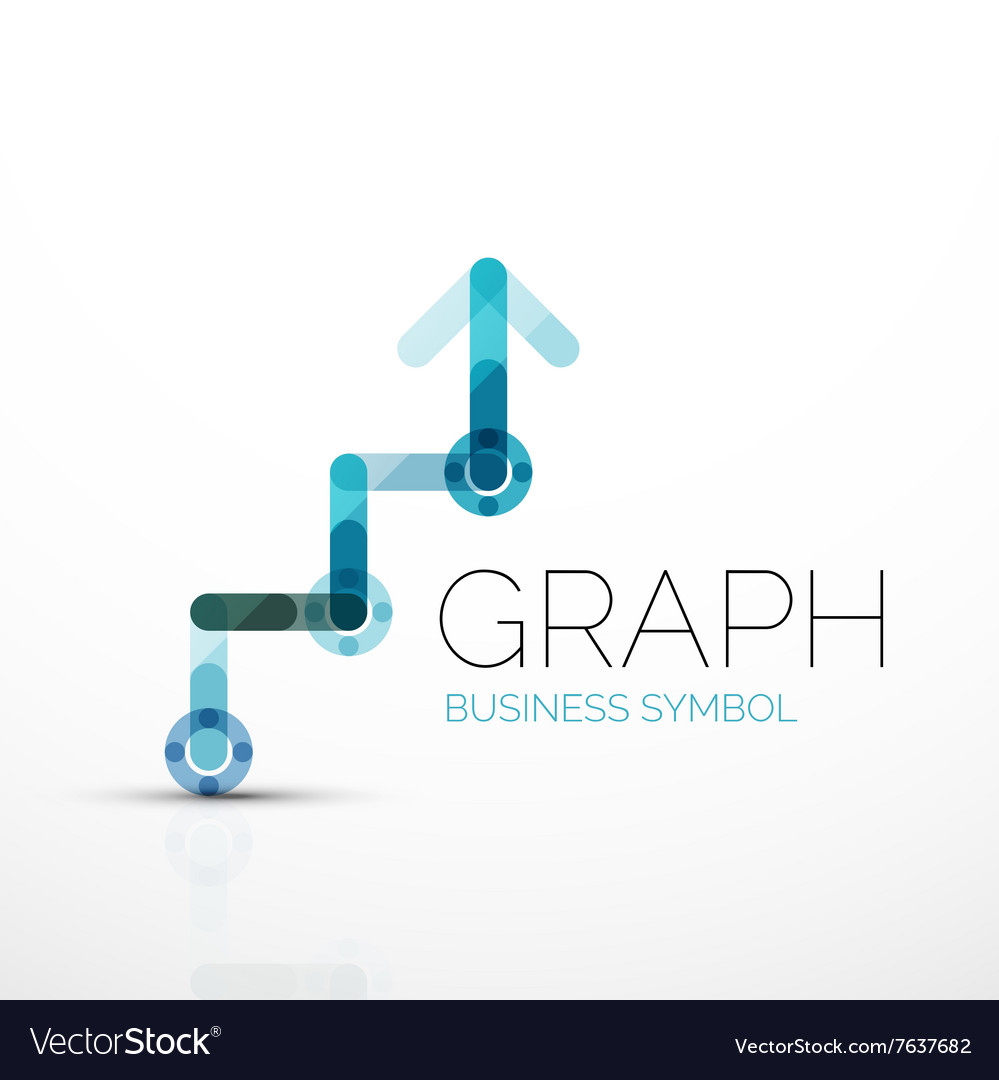 Abstract logo idea linear chart or graph