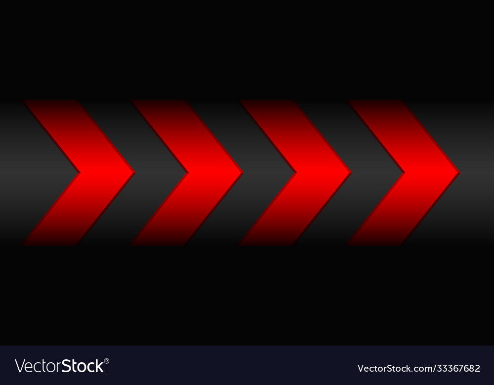 Black material header with red arrows vector image Black material header with red arrows