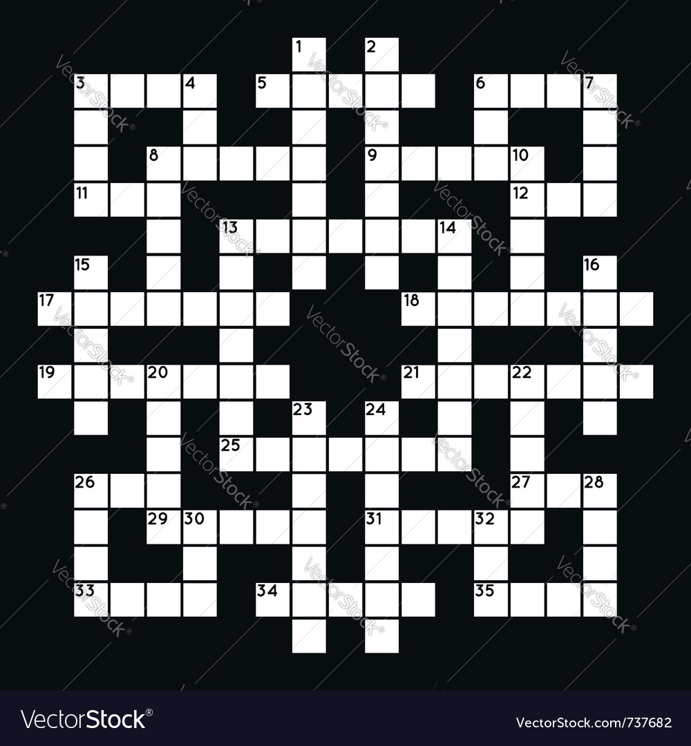 Blank Crossword Puzzle Template Royalty Free Vector Image