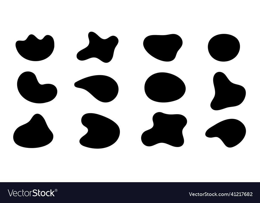 Blob shape organic set vector image Blob shape organic set