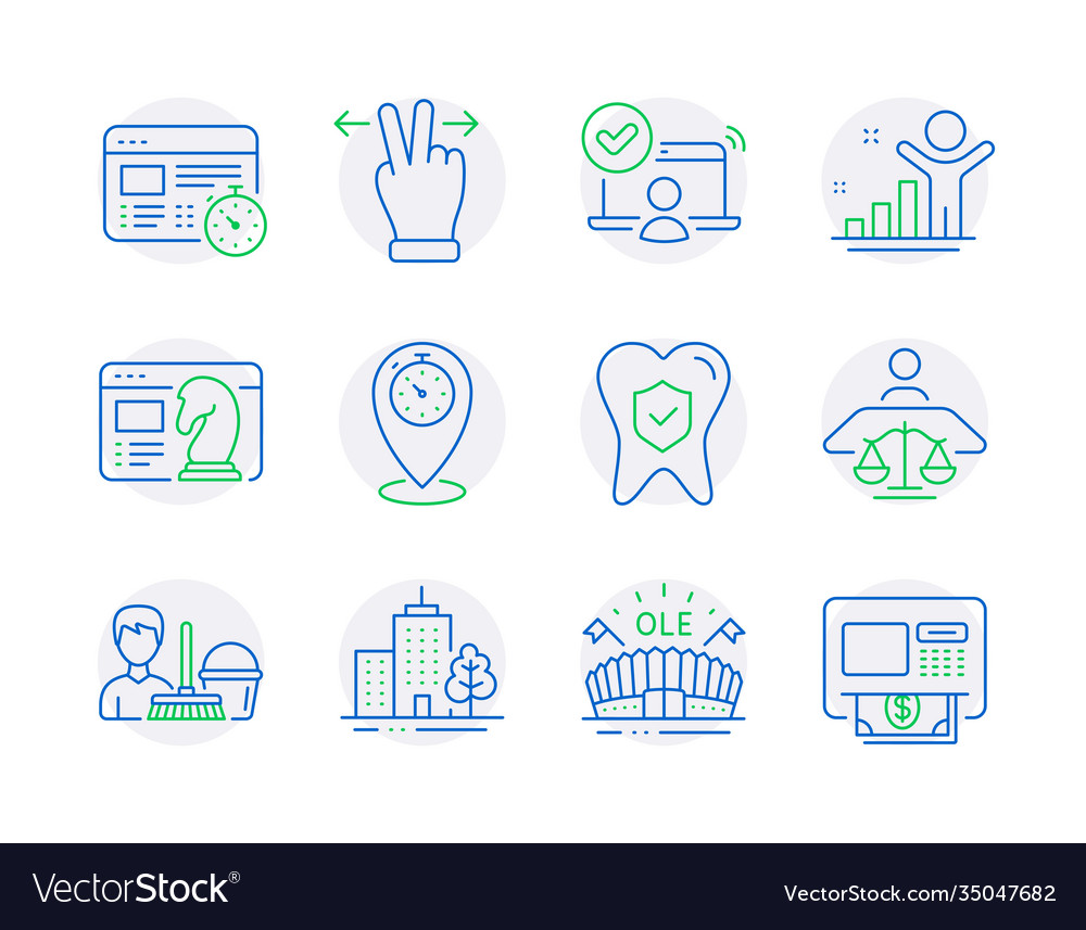 Business icons set included icon as court judge