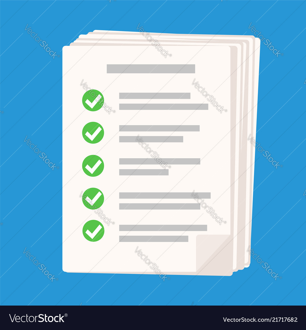 Checklist icon on blue background flat for web