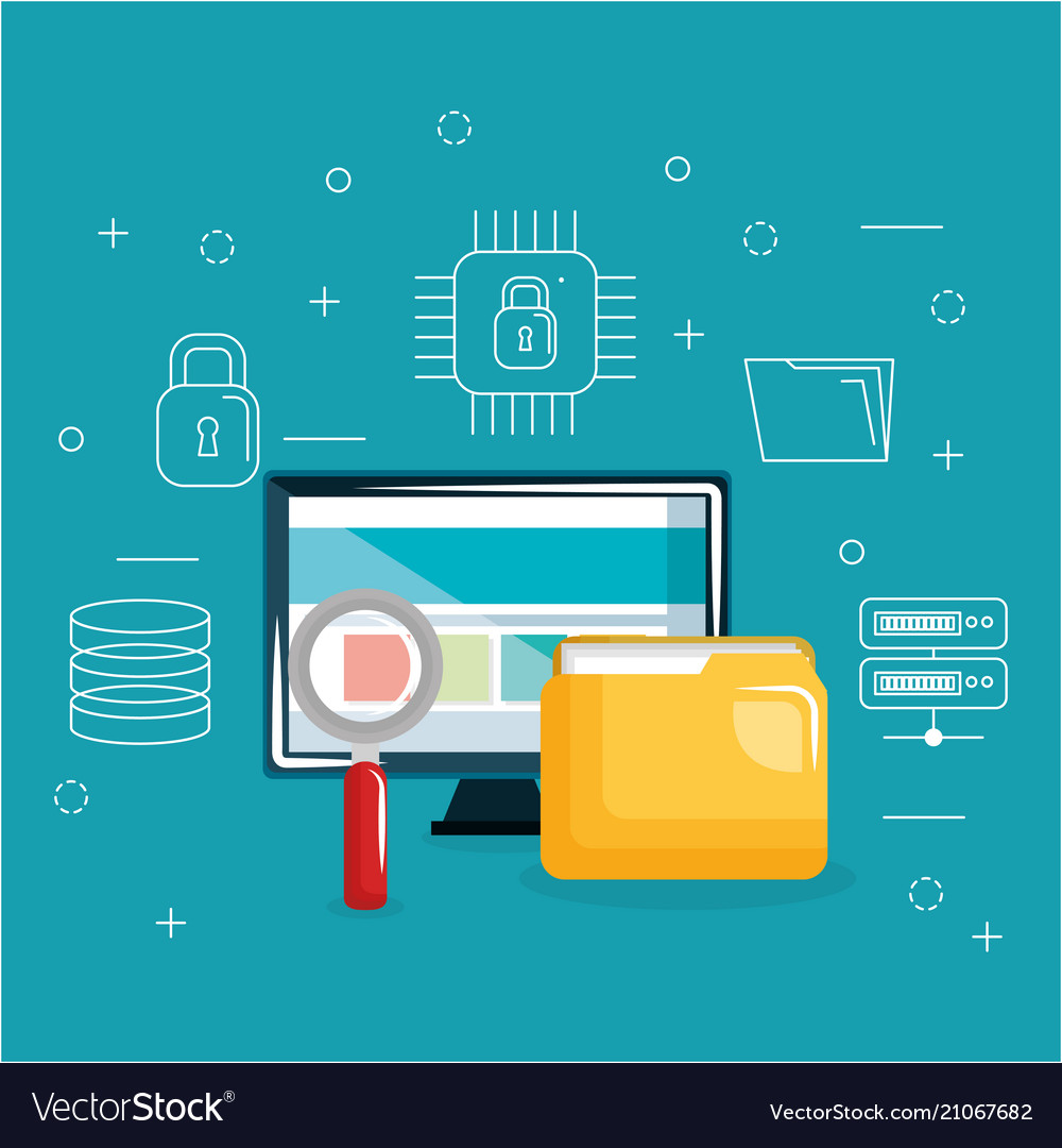 Computer display with internet security icons