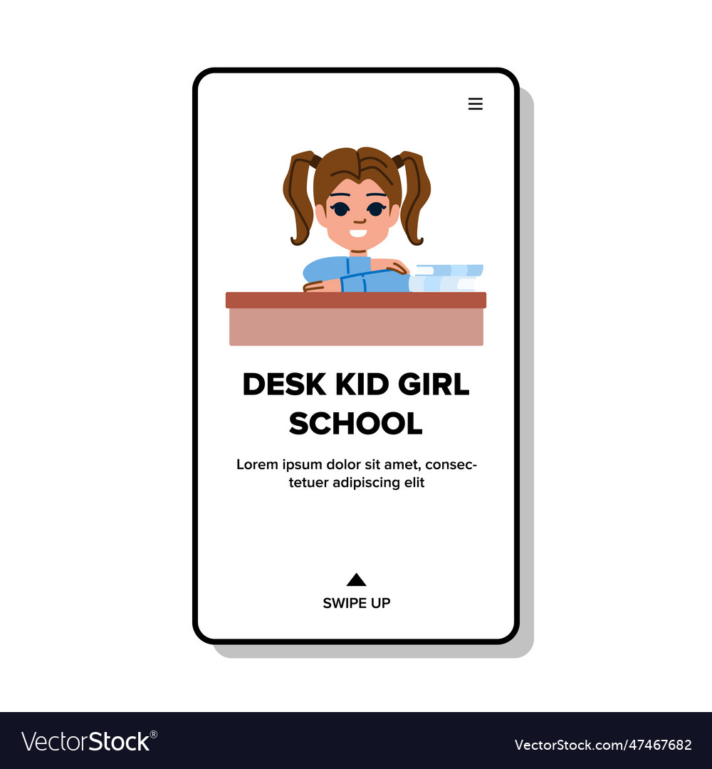 desk kid girl school vector 25441595 Vector Art at Vecteezy