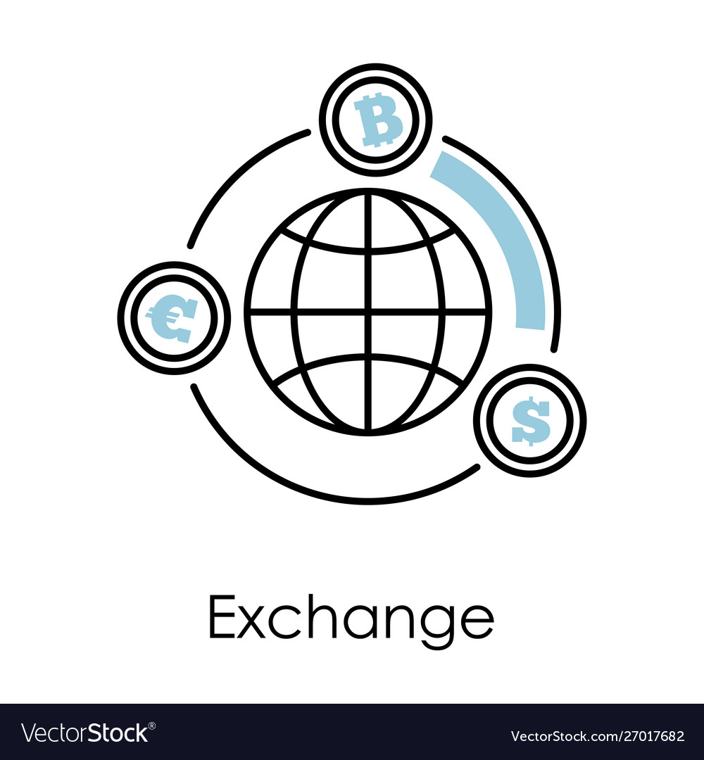 Exchange isolated icon bitcoin euro and dollar