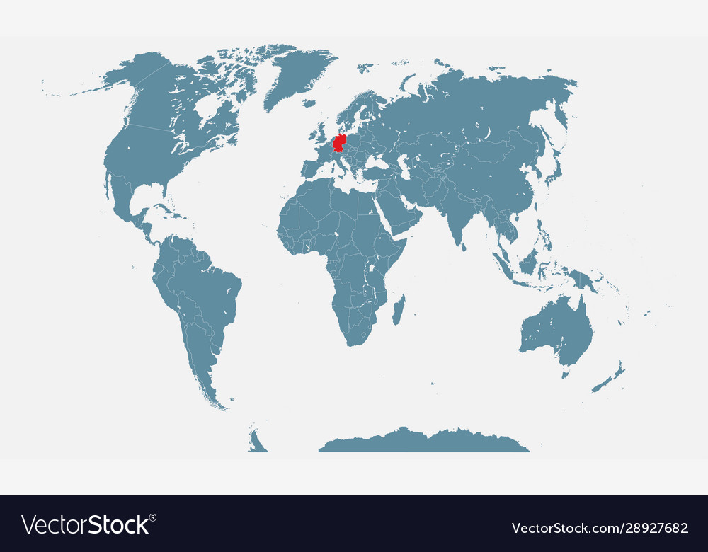 Germany country on world map background Royalty Free Vector