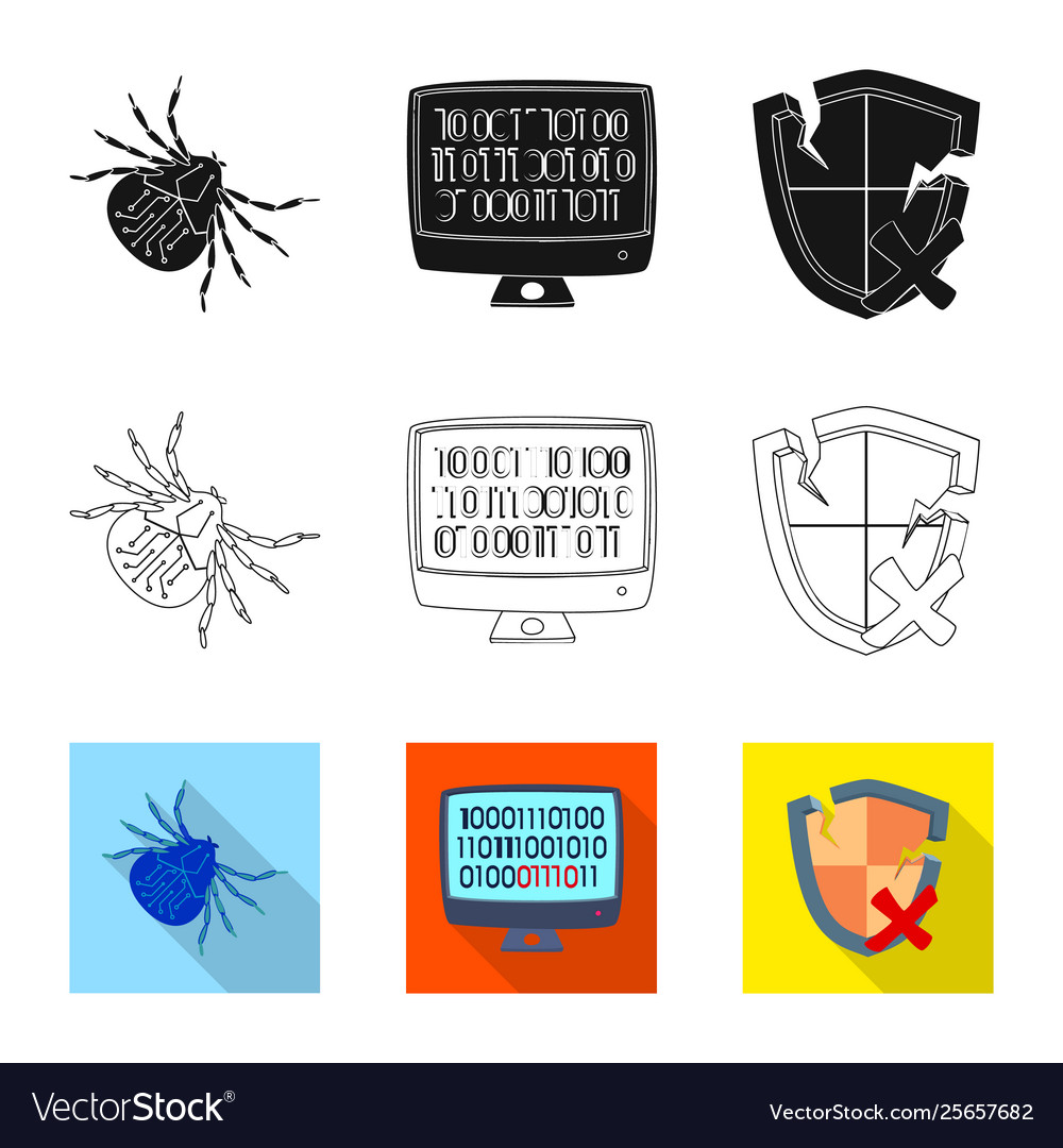 Isolated object virus and secure sign vector image Isolated object virus and secure sign
