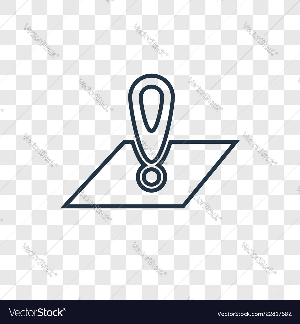 Map concept linear icon isolated on transparent vector image Map concept linear icon isolated on transparent