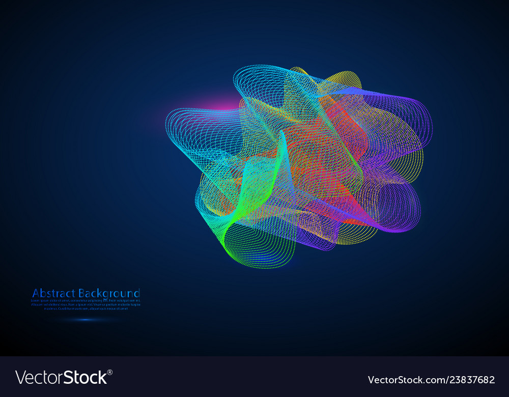 Particle flow abstract background sound wave data vector image Particle flow abstract background sound wave data