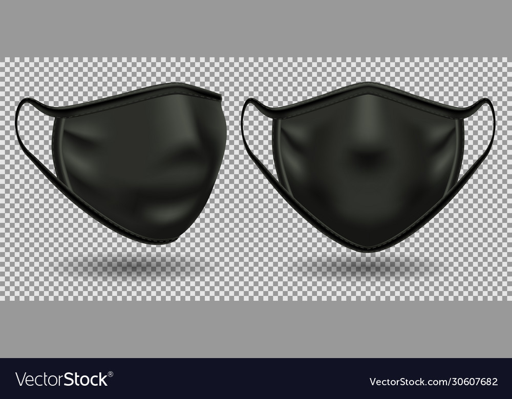 Set black medical masks