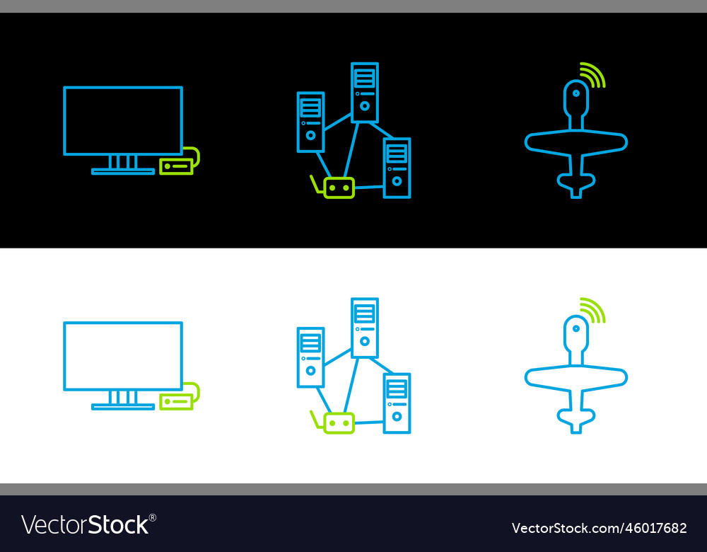 Set line uav drone smart tv and computer network