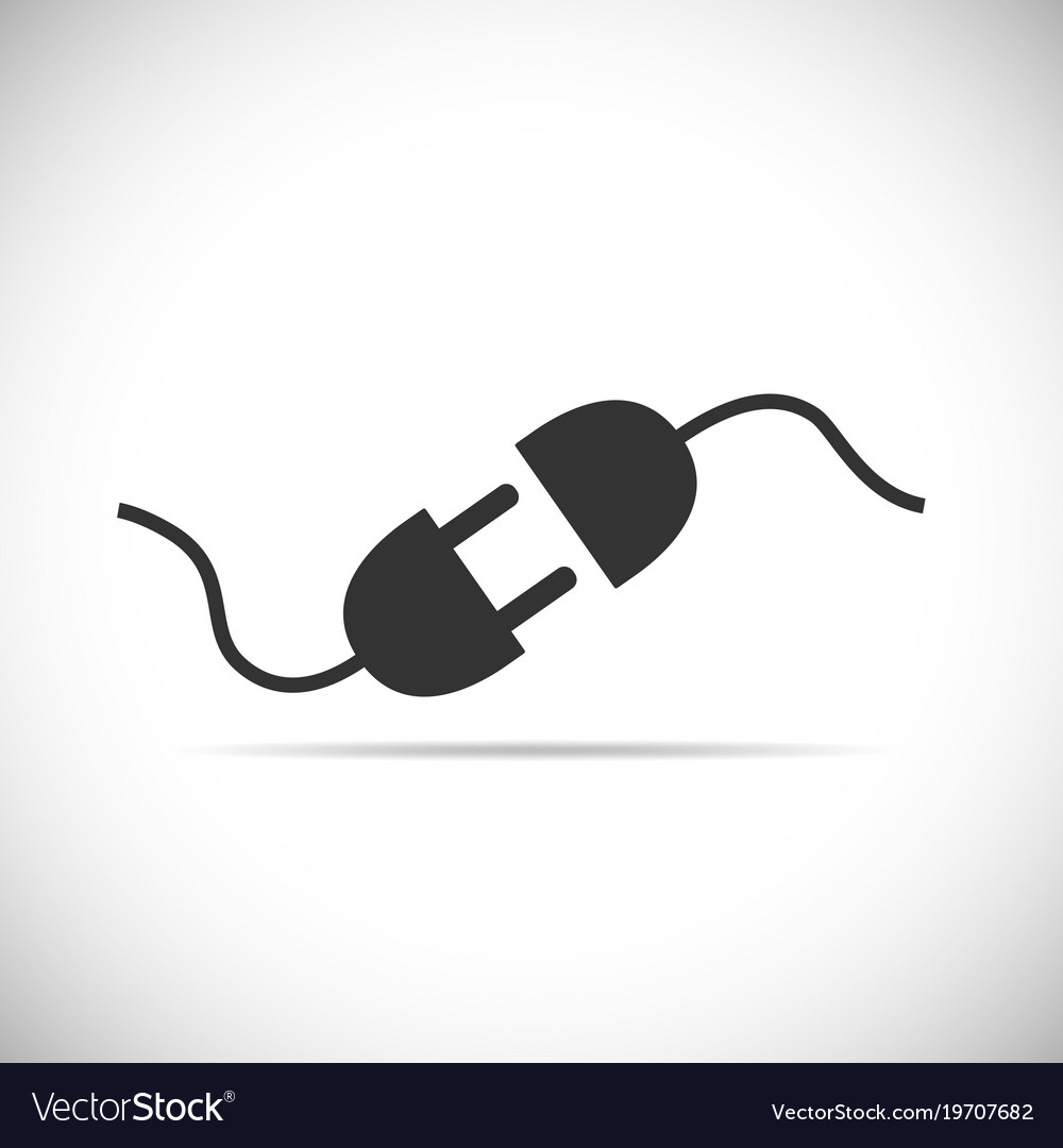 Wire plug and socket icon