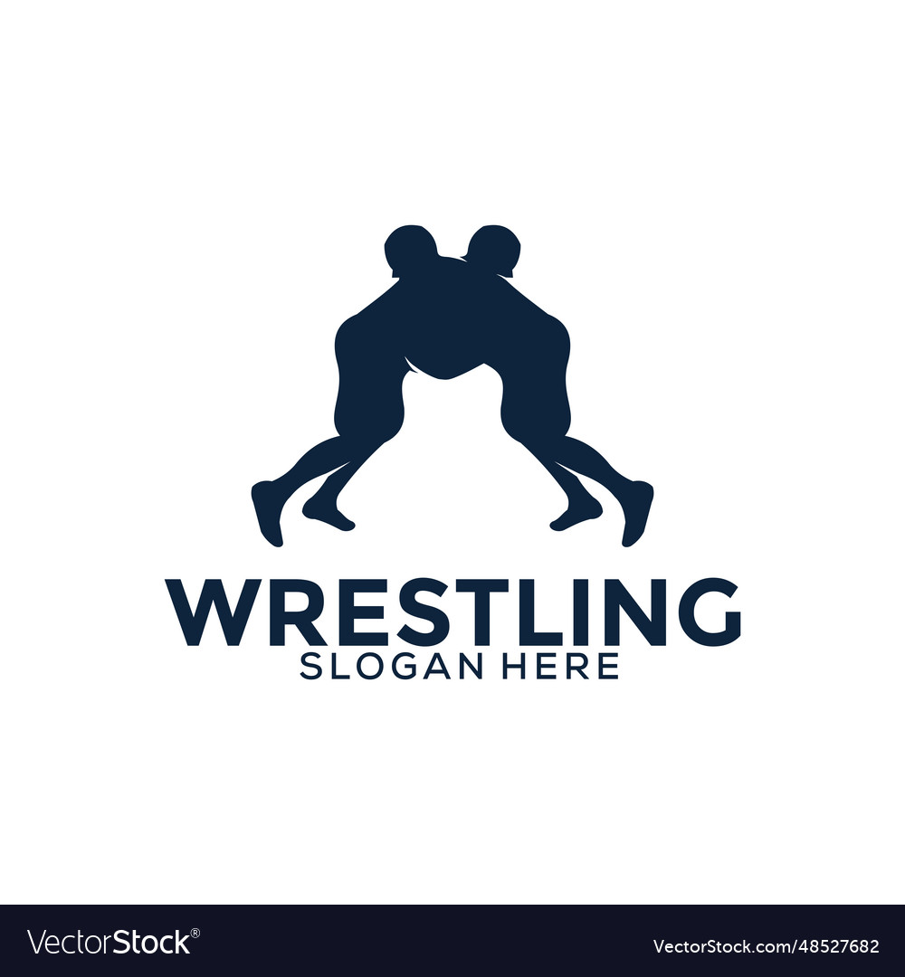 Wrestling logo template sport Royalty Free Vector Image