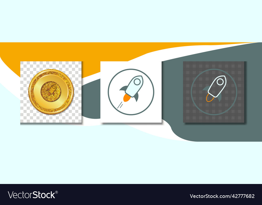 Xml cryptocurrency icon with three forms golden vector image Xml cryptocurrency icon with three forms golden