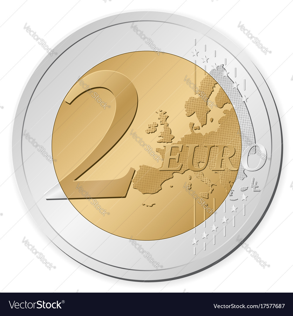 Vetor de Vector fictional gaming banknote of 2 euro. Obverse and